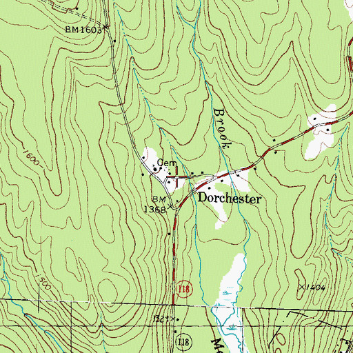 Topographic Map of Dorchester, NH