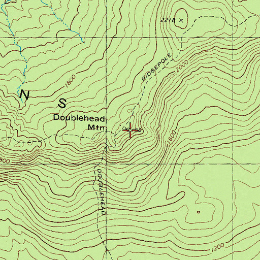 Topographic Map of Doublehead Mountain, NH