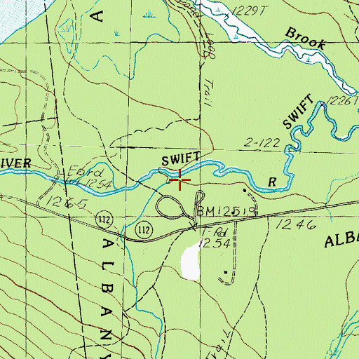 Topographic Map of Downes Brook, NH