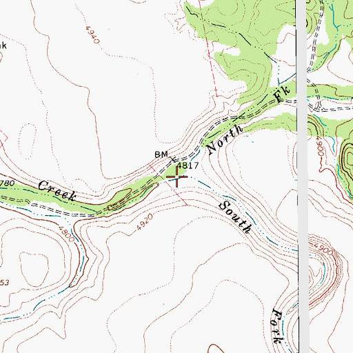 Topographic Map of North Fork Ash Creek, AZ