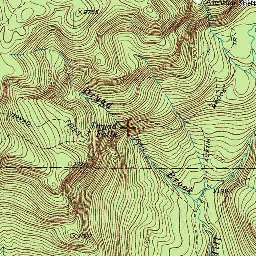 Topographic Map of Dryad Falls, NH