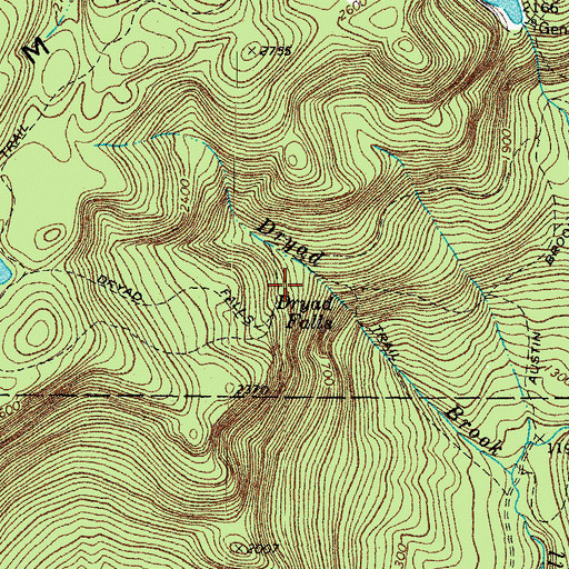 Topographic Map of Dryad Falls Trail, NH
