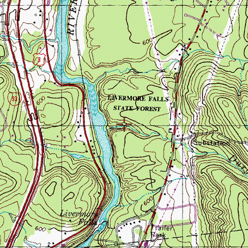 Topographic Map of Durgin Brook, NH