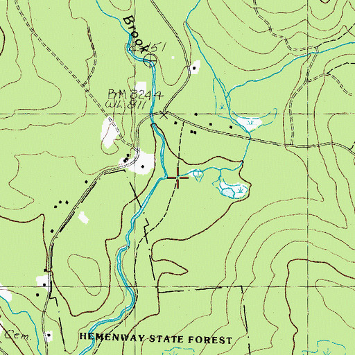 Topographic Map of Durrell Brook, NH