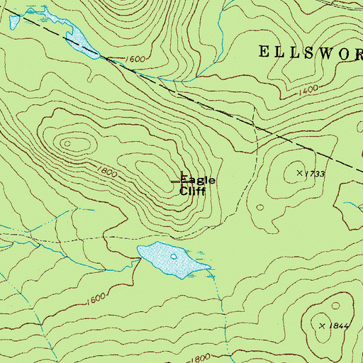 Topographic Map of Eagle Cliff, NH