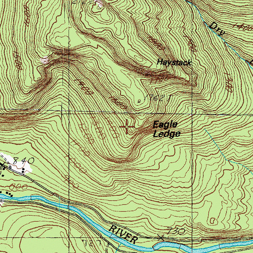 Topographic Map of Eagle Ledge, NH