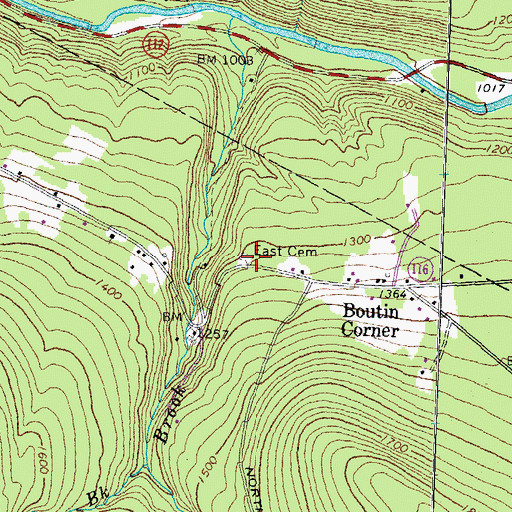 Topographic Map of East Cemetery, NH