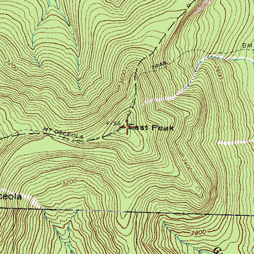 Topographic Map of East Peak, NH