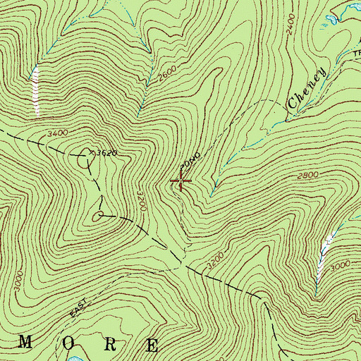Topographic Map of East Pond Trail, NH