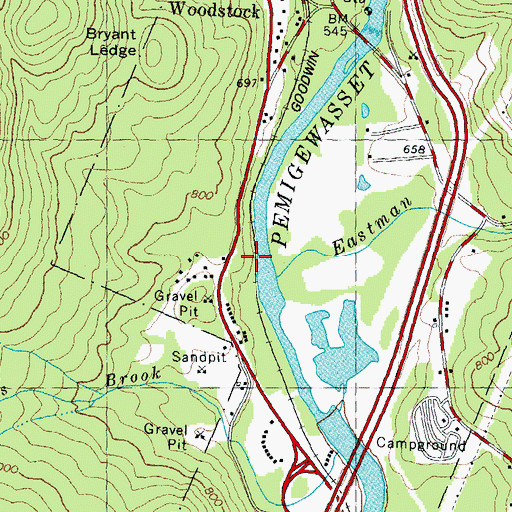 Topographic Map of Eastman Brook, NH