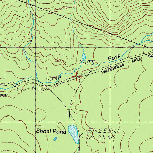 Topographic Map of Ethan Pond Trail, NH