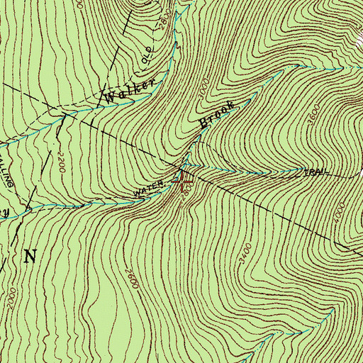 Topographic Map of Falling Water Trail, NH