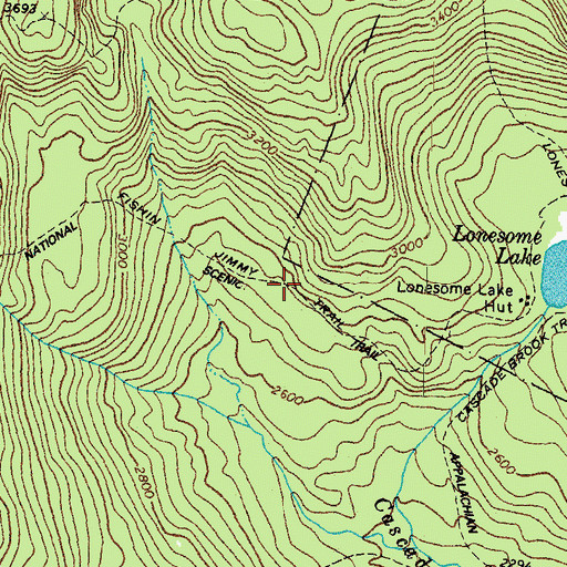 Topographic Map of Fishin Jimmy Trail, NH