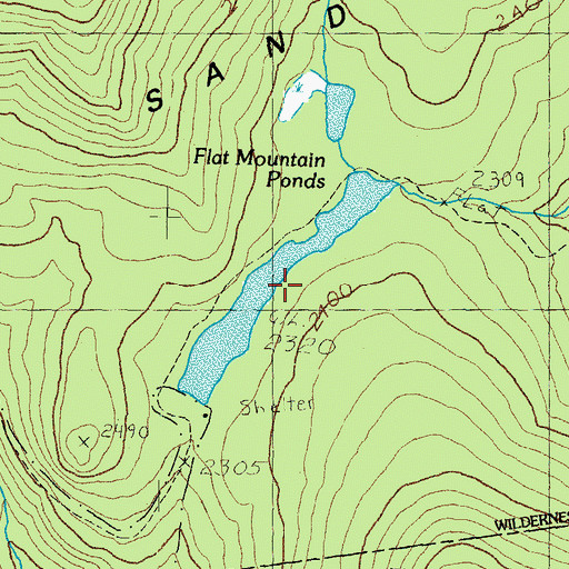 Topographic Map of Flat Mountain Ponds, NH
