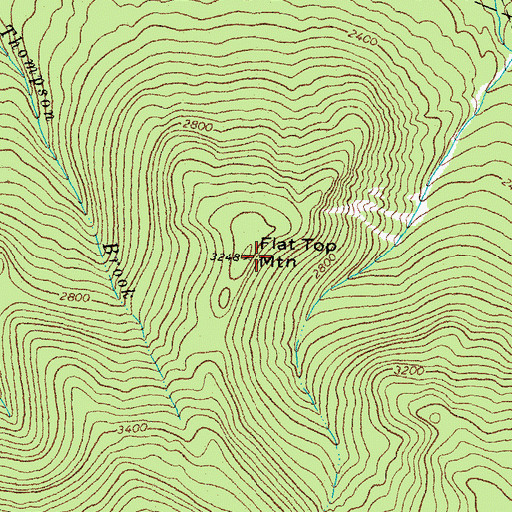 Topographic Map of Flat Top Mountain, NH