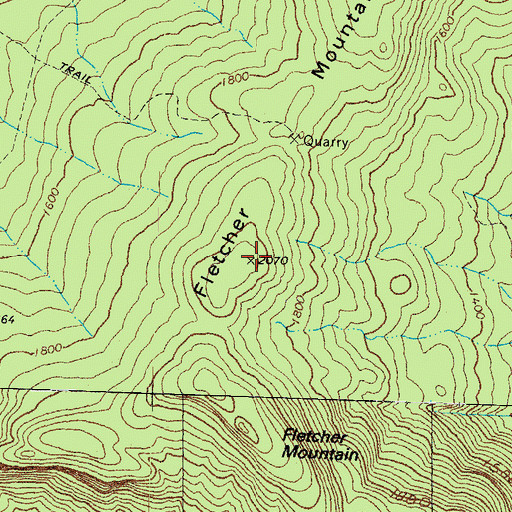 Topographic Map of Fletcher Mountain, NH