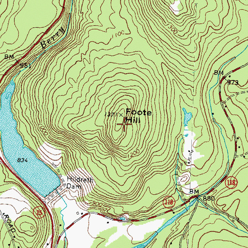 Topographic Map of Foote Hill, NH