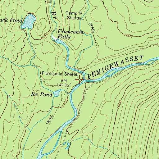 Topographic Map of Franconia Branch, NH