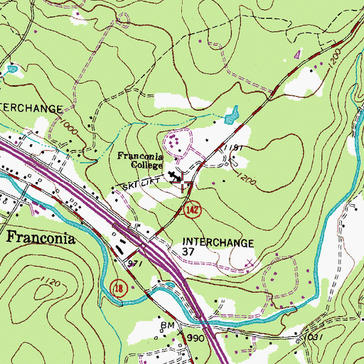 Topographic Map of Franconia College, NH