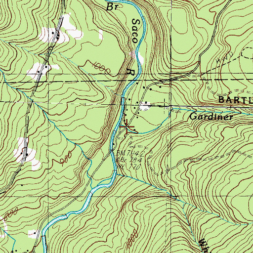 Topographic Map of Gardiner Brook, NH