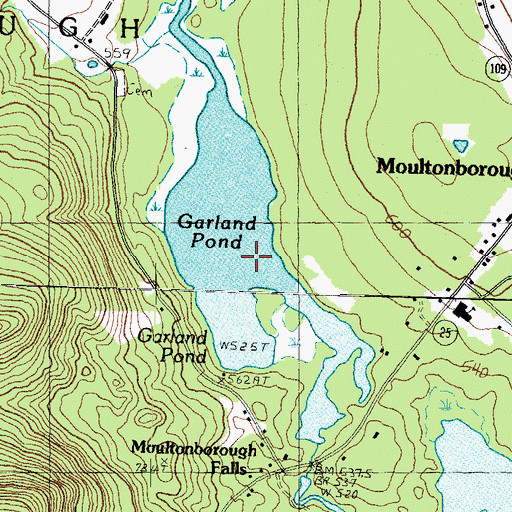 Topographic Map of Garland Pond, NH