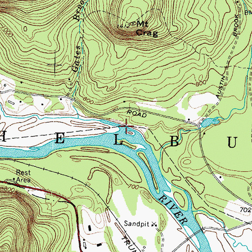 Topographic Map of Gates Brook, NH