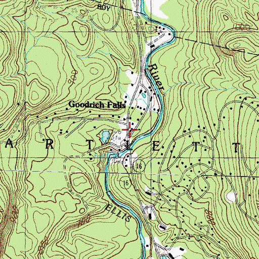 Topographic Map of Goodrich Falls, NH