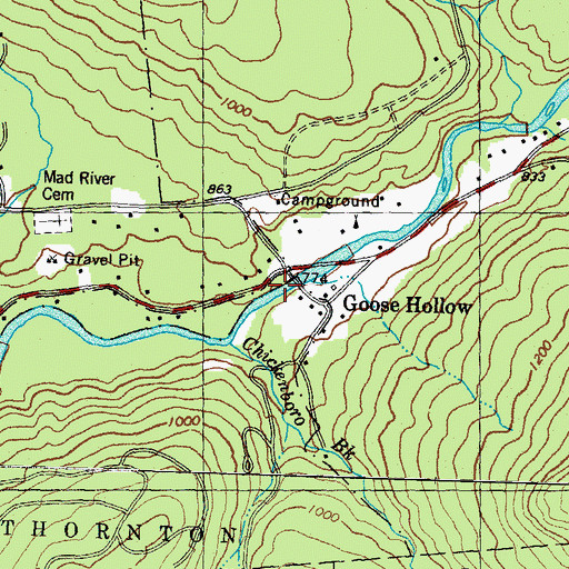 Topographic Map of Goose Hollow, NH