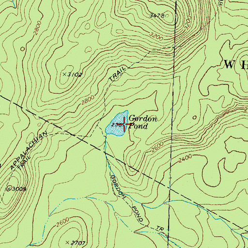 Topographic Map of Gordon Pond, NH