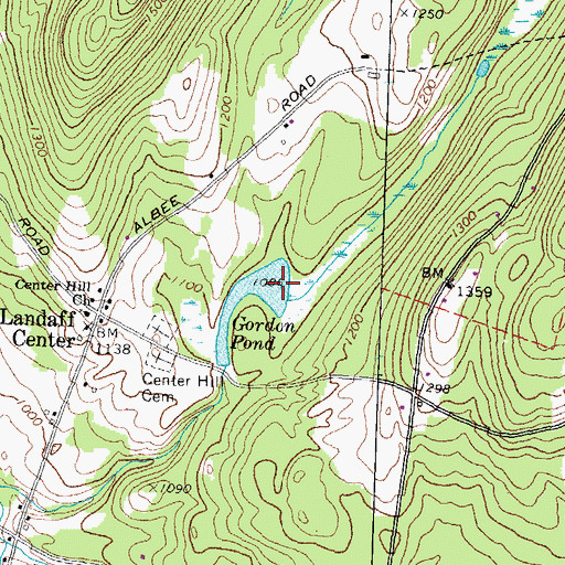 Topographic Map of Gordon Pond, NH