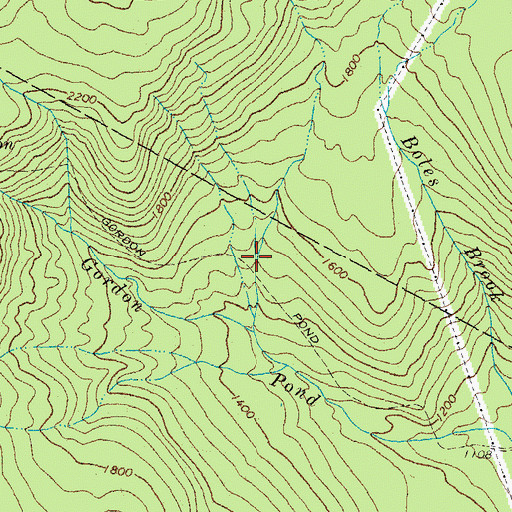 Topographic Map of Gordon Pond Trail, NH