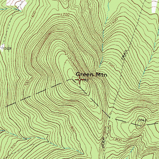 Topographic Map of Green Mountain, NH