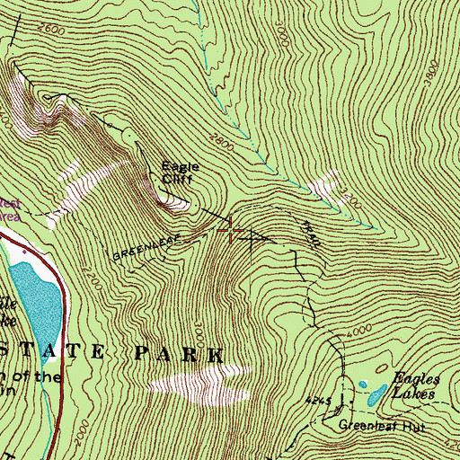 Topographic Map of Greenleaf Trail, NH