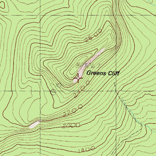 Topographic Map of Greens Cliff, NH
