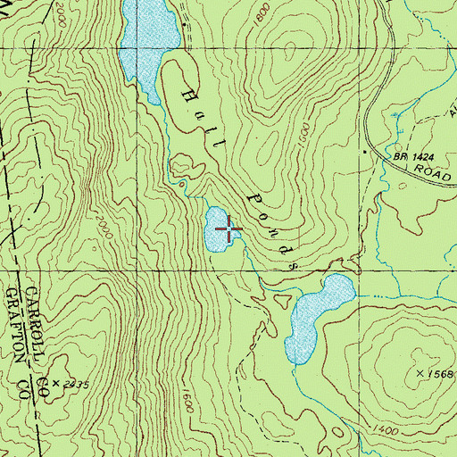 Topographic Map of Hall Ponds, NH