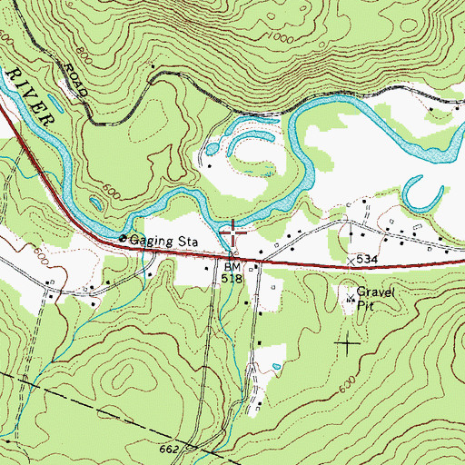 Topographic Map of Halls Brook, NH