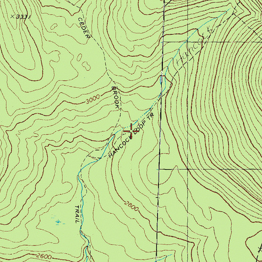 Topographic Map of Hancock Loop Trail, NH