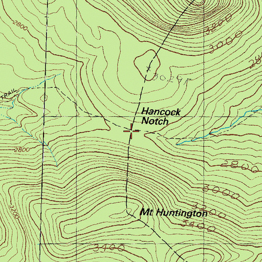 Topographic Map of Hancock Notch, NH