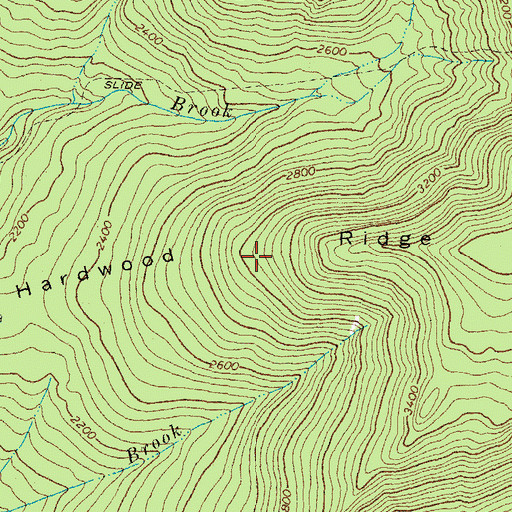 Topographic Map of Hardwood Ridge, NH