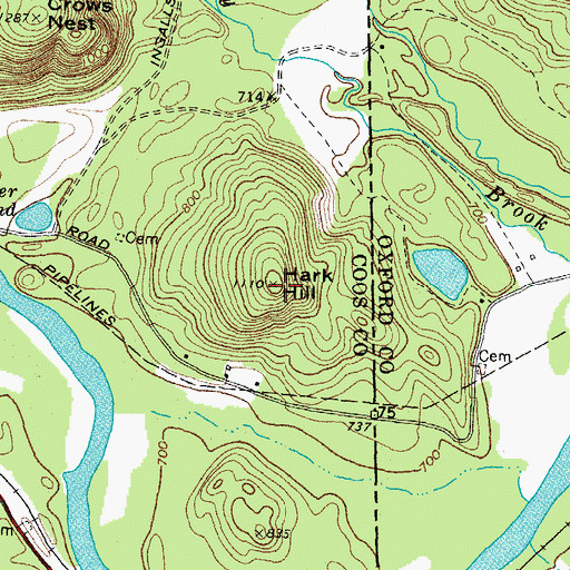 Topographic Map of Hark Hill, NH