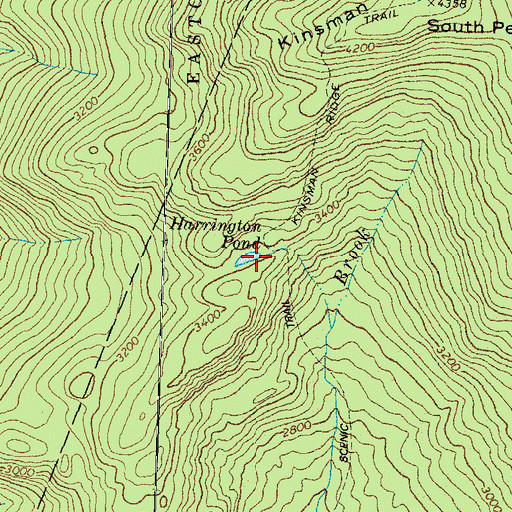 Topographic Map of Harrington Pond, NH