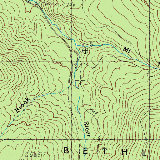Topographic Map of Havie Brook, NH