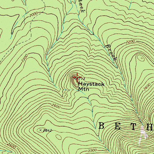 Topographic Map of Haystack Mountain, NH