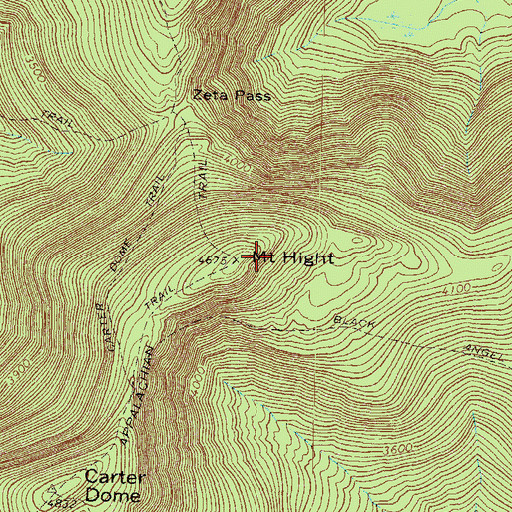 Topographic Map of Mount Hight, NH