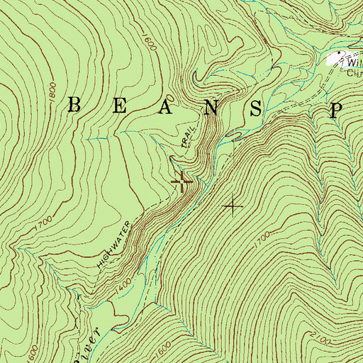 Topographic Map of Highwater Trail, NH