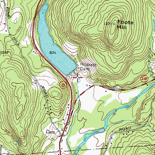 Topographic Map of Hildreth Dam, NH