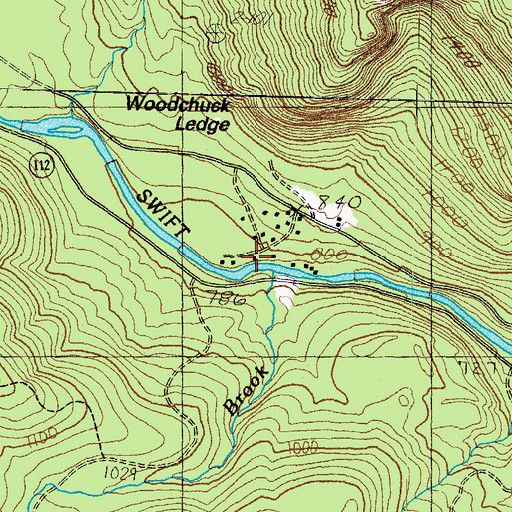 Topographic Map of Hobbs Brook, NH