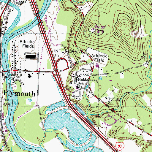 Topographic Map of Holderness School, NH