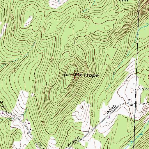 Topographic Map of Mount Hope, NH