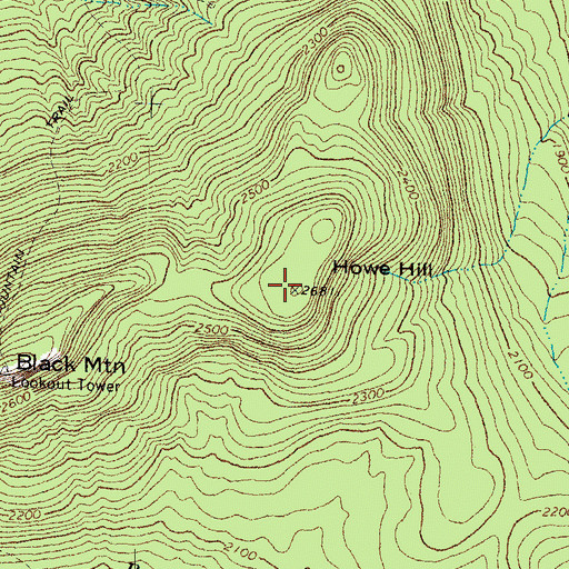 Topographic Map of Howe Hill, NH